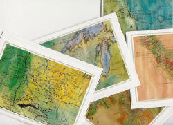 Your favorite antiqued river map is also available on 5x7 real photo notecards. Ask us to custom make map notecards featuring an enlargement of YOUR favorite part of the river!
