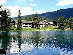 Fairmont Jasper Park Lodge was reminiscent of the grand hunting lodge. Note that the clear water lake is fed by ground water rather than glacial melt.