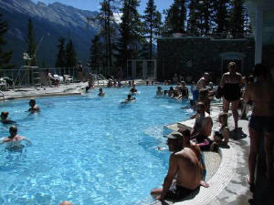 Today Upper Hot Springs is a public thermal bath open year around just above Banff.